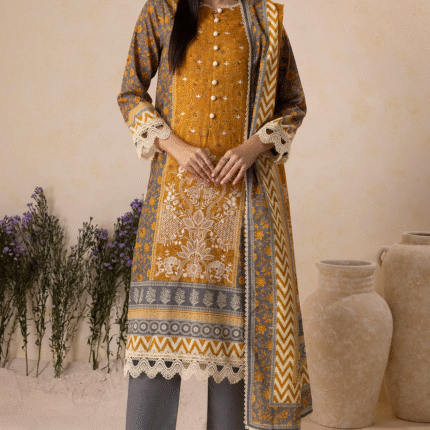 Zellbury Embroidered Khaddar Shirt Shalwar Dupatta - 0158