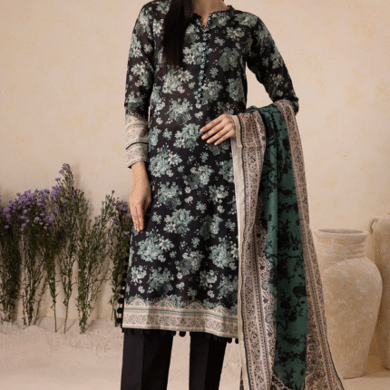 Zellbury Printed Khaddar Shirt Dupatta - 0116