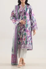 Unstitched Printed Embroidered Cotton Tencel 3 Piece