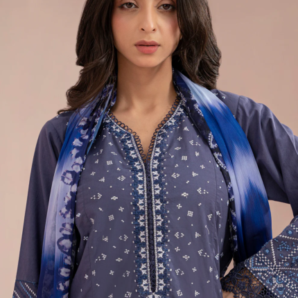 Zellbury Embroidered Lawn Shirt Shalwar Dupatta - 0352