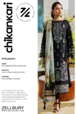 Zellbury Original Black Chikankari Lawn 3-Piece Suit (WUS25E30801)