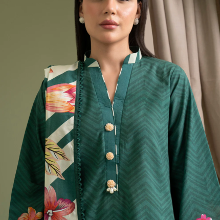 Zellbury Printed Lawn Shirt Shalwar Dupatta - 0508