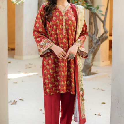 Zellbury Winter Viscose 2 Piece Suit Shirt Dupatta 0499