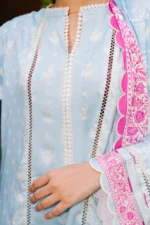 Close-up of digital print on Zellbury WUW24X30203 Khaddar fabric