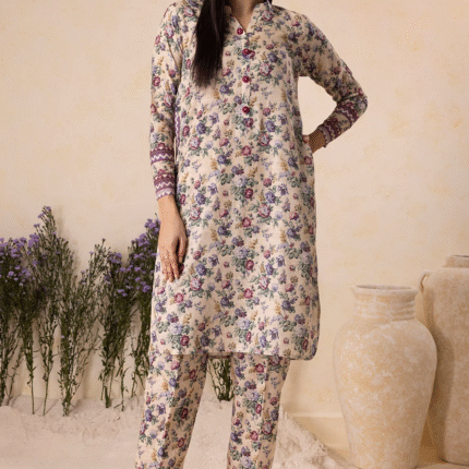 Zellbury Printed Khaddar Shirt Shalwar - 0122