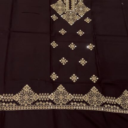 Embroidered Dhanak 3 Piece with Emb Dupatta and Trouser