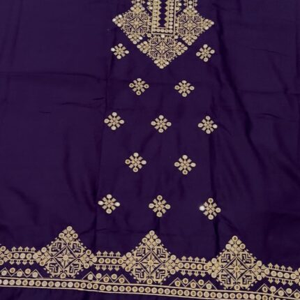 Embroidered Dhanak 3 Piece with Emb Dupatta and Trouser