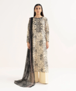 Sapphire Embroidered Lawn 3 Piece Beige & Black 000EDYCODE13