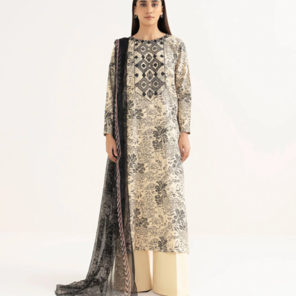 Sapphire Embroidered Lawn 3 Piece Beige & Black 000EDYCODE13