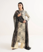 Sapphire Embroidered Lawn 3 Piece Beige & Black 000EDYCODE13