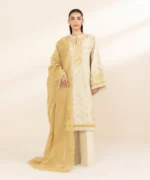 Sapphire Embroidered Khaddar 3 Piece Off White and Light Mustard 000USGDADD52