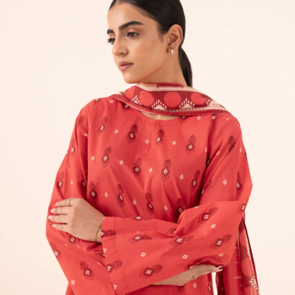 Sapphire Printed Cotton 3 Piece Bright Red 02SDY23V29US