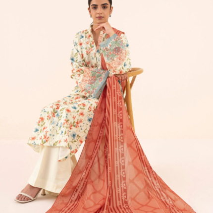 Sapphire Embroidered Cotton 3 Piece | 0U3PEDY25V72