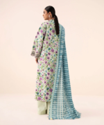 Sapphire Embroidered Cotton 3 Piece Light Blue & Ivory 0U3PEDY25V74