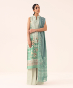 Sapphire Embroidered Cotton Viscose 3 Piece Sage Green 0U3PEDY25V79