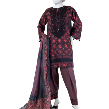 J. Embroidered Lawn 3 Piece Unstitched JLU-25-3060 Multi Colour