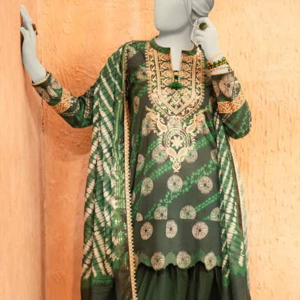 J. Embroidered Lawn 3 Piece Unstitched JLU-25-3356 Multi Colour