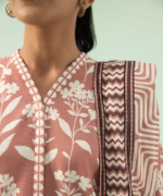 Sapphire Printed Khaddar 3 Piece Pink and White U2D-DY23V6-7WS