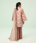 Sapphire Printed Khaddar 3 Piece Pink and White U2D-DY23V6-7WS