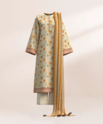 Sapphire Printed Lawn 3 Piece Mustard, Yellow and Beige 3PDY25V419DS