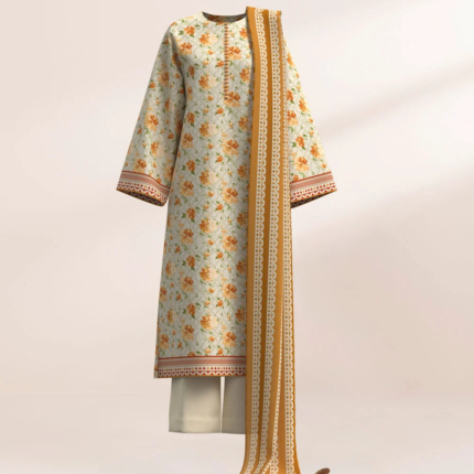 Sapphire Printed Lawn 3 Piece Mustard, Yellow and Beige 3PDY25V419DS