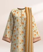 Sapphire Printed Lawn 3 Piece Mustard, Yellow and Beige 3PDY25V419DS