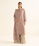 Sapphire Printed Khaddar 3 Piece Tea Pink and Beige 3PDY25V831TS