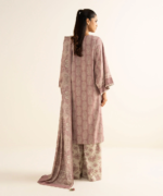 Sapphire Printed Khaddar 3 Piece Tea Pink and Beige 3PDY25V831TS