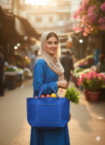 Premium Canvas Tote Bag with Zipper & Side Pockets - Heavy Duty Rope Handles - Large Shoulder Bag for Women (Travel, Grocery, Beach)