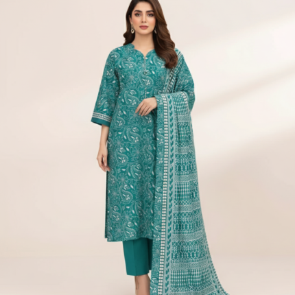 Sapphire Printed Lawn 3 Piece Blue and Off White | U3PDD25V51DS