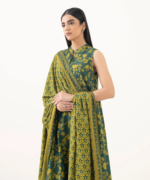Sapphire Printed Khaddar 3 Piece Green and Mustard PDY25V831BTS