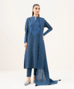 Sapphire Embroidered Cotton 3 Piece Blue SG25V919BSOU