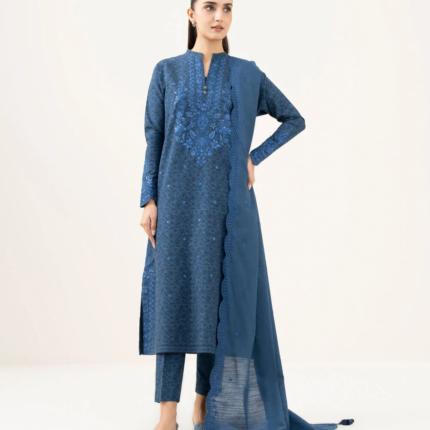 Sapphire Embroidered Cotton 3 Piece Blue SG25V919BSOU