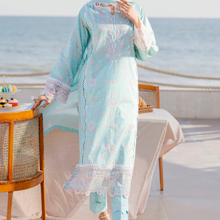 Zellbury Aqua Chikankari Lawn Suit (WUS25E30813) - 3 Piece Unstitched