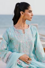 Zellbury Aqua Chikankari Lawn Suit (WUS25E30813) - 3 Piece Unstitched