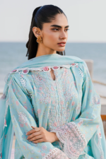 Zellbury Aqua Chikankari Lawn Suit (WUS25E30813) - 3 Piece Unstitched