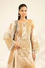 Nishat Printed Cambric 3 Piece Indian Boti Style in Beige Color 42502090