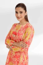 Nishat Printed Cambric Tie and Die 2 Piece in Coral Color 42502171