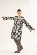 Nishat Printed Cambric 2 Piece in Black and Beige 42502172