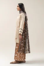 BEECHTREE 3 PIECE EMBROIDERED KHADDI JQ SUIT-HAZEL WOOD (UNSTITCHED)