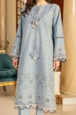 Zellbury Chikankari Embroidered Cambric 3 Piece in Steel Grey Color WUC25E34003