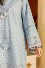 Zellbury Chikankari Embroidered Cambric 3 Piece in Steel Grey Color WUC25E34003