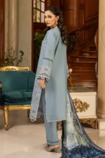 Zellbury Chikankari Embroidered Cambric 3 Piece in Steel Grey Color WUC25E34003