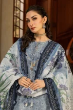 Zellbury Chikankari Embroidered Cambric 3 Piece in Steel Grey Color WUC25E34003