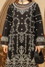Zellbury Chikankari Embroidered Cambric 3 Piece in Black Color