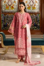 Zellbury Chikankari Embroidered Cambric 3 Piece in Pink Color WUC25E34010