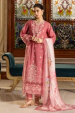 Zellbury Chikankari Embroidered Cambric 3 Piece in Pink Color WUC25E34010