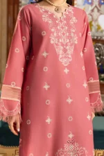 Zellbury Chikankari Embroidered Cambric 3 Piece in Pink Color WUC25E34010