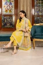 Zellbury Chikankari Embroidered Cambric 3 Piece in Yellow Color WUC25E34015