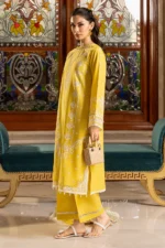 Zellbury Chikankari Embroidered Cambric 3 Piece in Yellow Color WUC25E34015